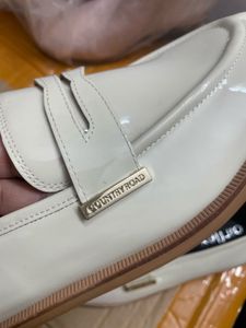 Cream Patent Leather Loafers