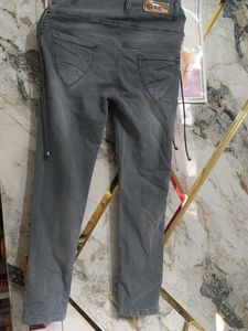 Women's Grey High-Waist Jeans