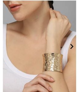 Gold Textured Cuff Bracelet