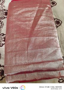 Elegant Red Silk Saree with Brocade Blouse Piece