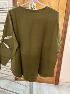 Olive Green Graphic Print T-Shirt
