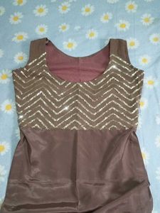 Embellished Brown Kurta Set