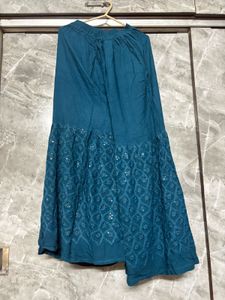 Teal Embroidered Kurta