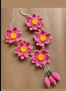 Handmade Pink Flower Necklace