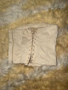 Beige Strapless Corset Top