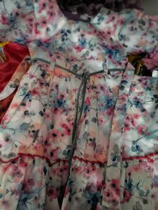Set of 2 baby frocks and 1 pattu pavada