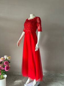 RED LACE/Tulle gown