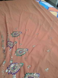 Elegant Embroidered Saree 🥻 ✨️ 😍