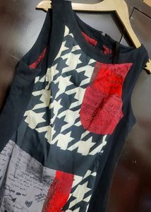 Multi Printed Cut Sleeves Dress For 36 Bust