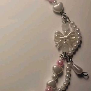 Pink Bow Pearlcore Necklace