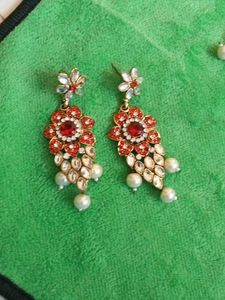 Stunning Red &amp; Pearl Jewellery Set