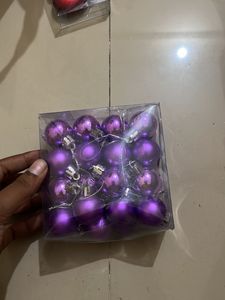 Purple Christmas Ornaments Set
