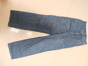 Blue Denim Cargo Pants