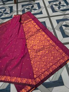 brand new katan silk saree magenta colour