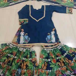 unique print Beautiful Blue garara Set