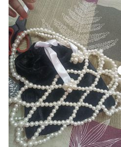 pearl polo black &amp; white bag