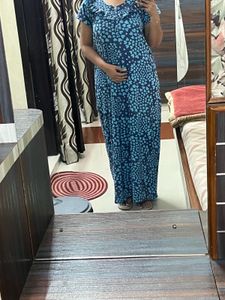 Blue Heart Print Nightgown