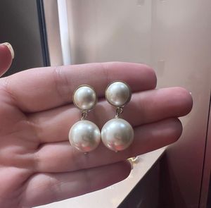 Elegant Double Pearl Drop Earrings