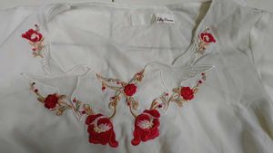 Embroidered Peplum Top with Ruffle Sleeves