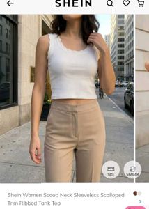 White Lace Trim Cropped Tank Top