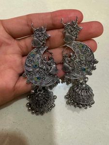 Boho Moon radha krishna Jhumka Earrings