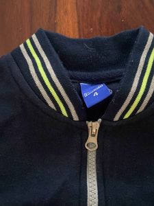Navy Zip-Up Bomber Jacket