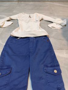 Flared Sleeve Top & Cargo Pants Set
