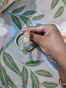 Golden Bangles with Rhinestones😍
