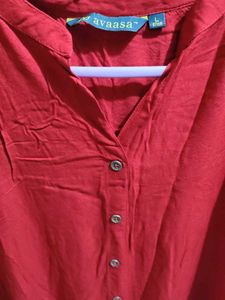 Red High-Low Tunic Top