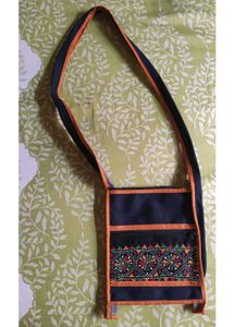 Embroidered Tribal Print Denim Sling Bag