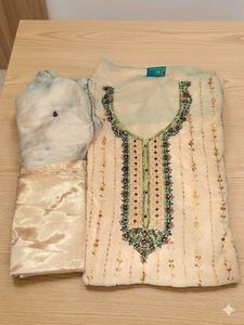 Elegant Peach Kurta Set with Dupatta