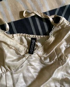 Satin Lace Trim Camisole Top
