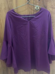 Elegant V-Neck Purple Tunic
