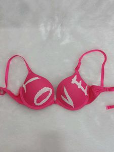 Multifunctional Pink Bra with White "Love" Graphic