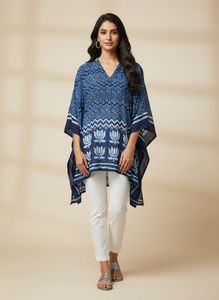 Boho Blue Print Top