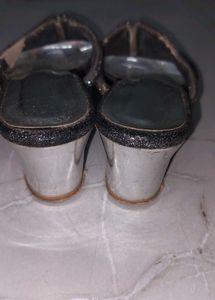 Sparkling Silver Wedge Heels