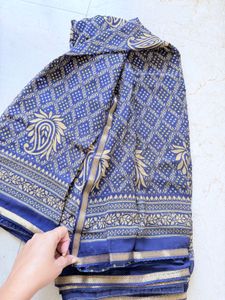 Unused Nevi Blue saree