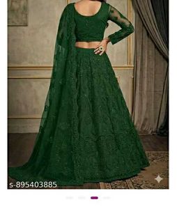 Stunning Emerald Green Lehenga Choli Set
