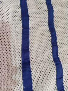 White & Blue Crochet Dupatta