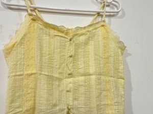 Yellow Lace Trim Cami Top from Westside (S)