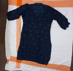 Navy Blue Printed Kurta