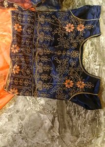 Beautiful Orange &amp; Navy Lehenga Choli Set