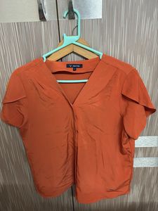 Allen Solly Orange Short Sleeve Top
