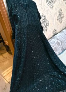 ✨🖤Black Embroidered Anarkali dress👸🏻