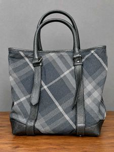 Authentic Burberry Plaid Tote Bag