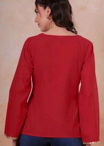 Red full sleeves kurti