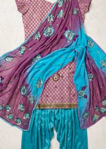 Handcrafted Magenta Kurta &amp; Dhoti Set
