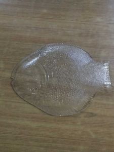 Large Glass Dinner Fish Shaped Serving Platter