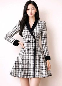 Korean Tweed Style Dress for women