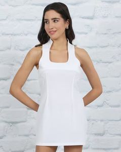 Chic White Halter Neck Mini Dress
